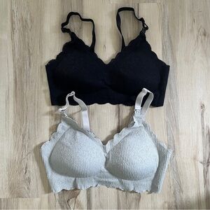 Scalloped lace nursing bra bundle